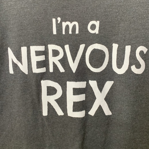 Disney parks authentic I’m a nervous Rex Toy Story dinosaur Heather Gray cotton - Picture 2 of 7